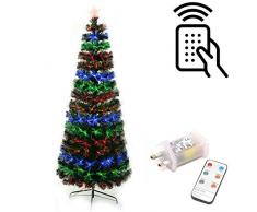 Gifts 4 All Occasions Limited SHATCHI-1194 Sapin de Noël en fibre optique avec télécommande Vert 61 cm