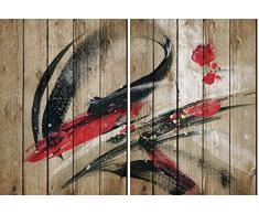 ARTESTOCK Diptyque. Tableau en Bois de 100 x 70 cm. Lame vernissée 2 pièces DE 70 x 50 cm