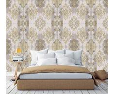 murimage Papier Peint Baroque Ornament 274 x 254 cm Colle Inclus Photo Mural Beige Brun Luxe Noble Vintage Shabby Chic Salon Chambre wallpaper