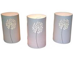 Lot de 10 photophores en papier pour bougies chauffe-plat - Blanc