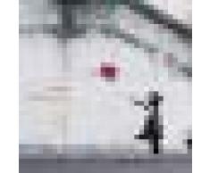 Panorama® Tableau Graffiti Banksy Fille avec Ballon Rouge 70 x 40 cm | Imprimée sur Toile de Grande qualité | Tableau Toile Banksy | Moderne Art pour la Maison | Décoration Murale | Banksy Art