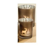 Imko BoltzeHome Collections Lot de 2 photophores de Noël Marron 8-10 cm