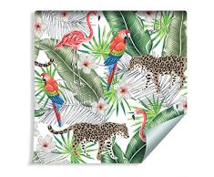 Muralo Papier Peint Animaux Exotiques dans la Jungle Vinyle Coloré Moderne Forêt - 240774682