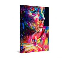 Startonight Impression sur Toile Femme Coloré, Tableau Abstrait- Decoration Murale Salon Moderne - Image sur Toile - 60 x 90 cm