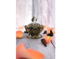 Jones Home and Gift Something Different Brûleur d'encens en métal en Forme de Fleur de Lotus