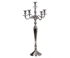 Unbekannt Bougeoir Chandelier à 5 Bras, en métal, Finition argentée, Hauteur 80 cm