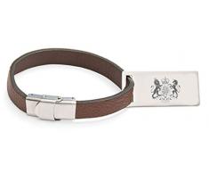 Select Gifts Royaume-uni armes cimier manteau en cuir personnalisé gravé Porte-étiquette