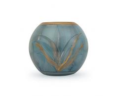 Angela neue Wiener Werkstaette Vase en Verre anoblit Forme de Boule, Verre, Turquoise/Bleu, 14Â x 14Â x 14Â cm
