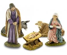 Ferrari & Arrighetti, 2410NA00, Figurines pour Crèche: Nativité de 5 pièces, Résine, Ligne Martino Landi de 10 cm