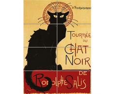 Doppelganger33 LTD Theatre Cabaret Black Cat Chat Noir Rodolphe Salis Paris France Wall Art Multi Panel daffiche 33x47 Pouces