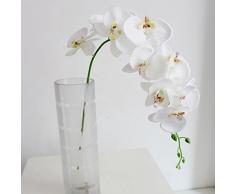 DDG EDMMS Phalaenopsis Artificielle 9 têtes, Fausses Fleurs en Soie, orchidée pour décoration d’intérieur, de Mariage, Blanc