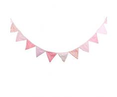 Guirlande de Fanions Bannière Banderole en Coton Décor pour Fête de Mariage Photo Prop Rose