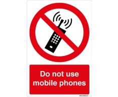 Ne Pas utiliser de téléphone portable en vinyle auto-adhésif en vinyle-Sticker Panneau avertisseur 100 x 150 mm