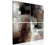 murando Impression sur Toile intissee Abstrait 60x60 cm 4 Parties Tableau Tableaux Decoration Murale Photo Image Artistique Photographie Graphique Argent Gris comme Peint a-A-0467-b-i