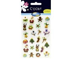 Maildor 560419C - Un sachet de gommettes 3D Cooky 1 planche 7,5x12cm, Noël (25 stickers)