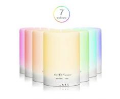 Diffuseur dHuiles Essentielles, Diffuseur Aroma et Humidificateur Ultrasonique avec 7 LED multicolores Laromathérapie chez vous, au bureau et au spa