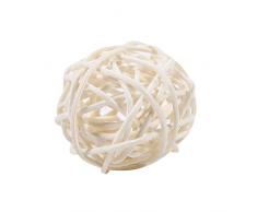 Lot de 20 Boules en Rotin Coloré Décoratifs en Osier Balles pour Décoration de Table de Mariage de Noël Décorations de Fête Danniversaire(White)