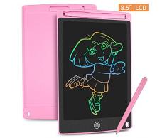 HOMESTEC LCD Tablette dEcriture à Affichage Coloré, Tableau de Dessin 8,5 Pouces, Effaçable avec Bouton de Suppression et Verrou de Verrouillage, Economisez du Papier pour Enfants et Adultes(Rose)