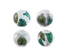 Art Deco - Bougeoir T-Lite Boule x4 Feuilles 9 cm - 11915SG