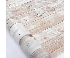 Hode Papier Adhesif pour Meuble détagère Liner Collant Retour Papier Peint en Plastique pour Rouleau Adhesif Effet Bois 45X300cm