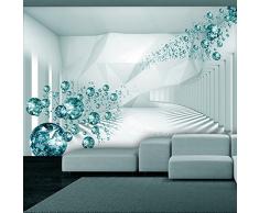 Papier peint intissé 400x280 cm - 3 couleurs au choix - Top vente - Papier peint - Tableaux muraux déco XXL - abstraction Diamant optique a-A-0188-a-d