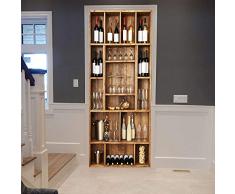 Stickers Porte Trompe loeil Effet 3D - Idées de caves à vin - Autocollant Porte - Poster de Porte - Stickers muraux Salon - Autocollants Porte, Cuisine, Chambre - Sticker Mural Imperméable A 95x215cm