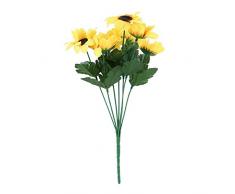 7 têtes de Tournesol Faux - Totalement à la Main Belle Sept têtes beauté Faux Tournesol Artificiel Fleur de Soie Bouquet Home Decor Floral Jaune - Jaune