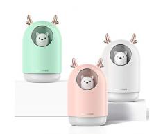 300ml Diffuseur dHuile Essentielle POVO Diffuseur Aromatique Humidificateur avec 7 Couleurs LED Arrêt Automatique sans Eau pour Chambre à Coucher Spa Yoga (Rose Pâle)