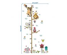 WINOMO Hauteur De Mesure Arbre Mur Autocollant Amovible Dessin Animé Croissance Graphique Remise Règle Sticker Mural pour Enfants Bébé Pépinière Chambre Home Decor Decal Art