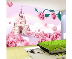 Mddjj Ize Grand Papier Peint Murale Non-Tissé Château De Princesse De Dessin Animé 3D Fond DÉcran Photo Décor De Chambre DEnfant-250cmx175cm