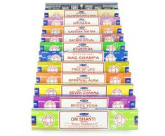 Satya Ensembles dencens Nag Champa Om Shanti 12x15 grammes Série 1 (Set AA)