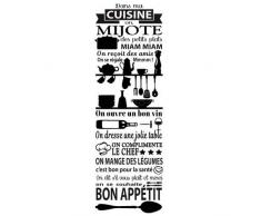 Sticker Texte - dans Ma Cuisine - 500x1540 mm - Adhésif Mat - Noir