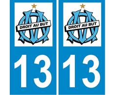 2 Stickers autocollants plaque dimmatriculation OM