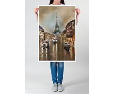 Best for Home Artprints Paris Impression Photo de Pluie et de qualité exceptionnelle, Poster 60 x 90 cm - enroulé, Poster 90x60cm
