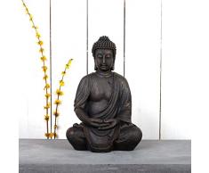 STATURE BOUDDHA ASSIS LOTUS | brun, 40 cm, résine artificielle | sculpture, statuette