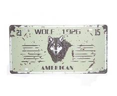 Poster-Licence - Plaque d'immatriculation Américaine 1926 Wolf Metal Sign Tin Sign Garage Shop Cafe Bar Wall Sticker Art Poster