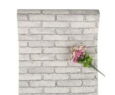 Papier Peint Gris Papier Peint Auto-Adhésif Vintage Papier Peint Mur de Brique Papier de Contact Pour Décorer Cuisine Chambre Salon Papier Peint Amovible Pour Cadeau de Noël 44 * 500cm