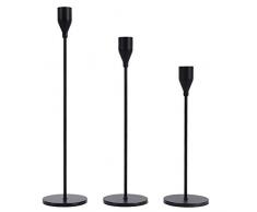 GoMaihe Noir Bougie Anniversaire, Photophores Bougeoirs Decoration Maison Moderne, Chandelier 3 Branches Porte Bougies Cadeau Fete Pere Maman, Decoration Halloween Noel Salon Interieur Table Mariage