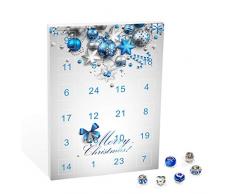 VALIOSA Calendrier de lAvent avec Bijoux Merry Christmas, Farbe:Blau