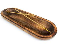 Kaizen Casa Porte-encens en Bois Naturel Porte-Cendres cendrier Titulaire du brûleur décoration de la Maison