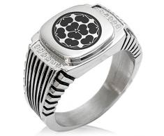 Deux Tons Acier Inoxydable Cimier Samouraï Chosokabe Zircon Clair strié Bague polie de Style Motard avec Rayures à laiguille, Taille 57