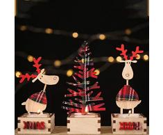 Catkoo Décoration De Bougeoir De Noël, Ornement De Fête Bougeoir En Bois De Forme De Wapiti En Forme De Wapiti De Noël Arbre