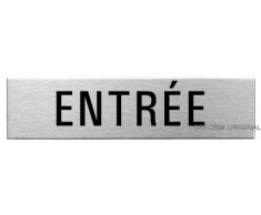 OFFORM Plaque de Porte en Acier INOX brossé, Pictogramme Entrée 160 x 40 mm No.27108