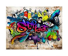 Papier peint intissé Mur de pierre Graffiti 352 x 250 cm - Tapisserie Decoration Murale Poster - Salon Appartement Photo dart - 9218011b