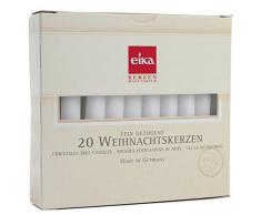 Eika Bougies pour Sapin de Noël teintées en Blanc, Lot de 20 Bougies 10,5 cm x 1,25 cm, 10243521
