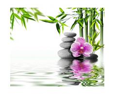 decomonkey | Papier peint intissé Orchidée 400x280 cm | Trompe l oeil Déco Mural Tableaux Muraux Photo Fleur Nature Spa