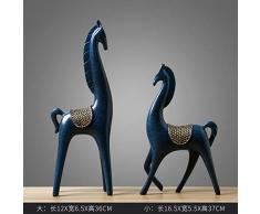 Statuette,Décoration Maison, Style Animal, Cheval Bleu À Succès, Sculpture Art Déco, Statue Statuette Figurines Statues Sculptures, Pour Une Salle De Séjour Décoration Mobilier De Bureau Bibliot