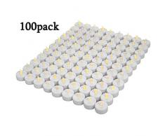 Lot de 100bougies LED Bougies CR2032 piles Bougies Unscented Bougie chauffe-plat sans flamme claire vacillante gefälschte Bougie pour la maison décorations de Noël Mariage