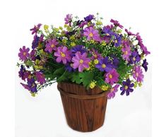 LPxdywlk 1 Bouquet De 28 Fleurs Artificielles Fausses Fleurs Mignonne Chrysanthème Famille Mariage Jardin Décoration Violet