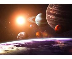 Papier Peint Photo INTISSÉ-SYSTÈME SOLAIRE-(396V)-350x260cm-7lés-PÂTE SPÉCIAL Inclus-Mural Poster Géant XXL Palmiers Mer Skyline Italie Beach Plage Océan Nature Forêt City Ville Pierre Roses Terrasse